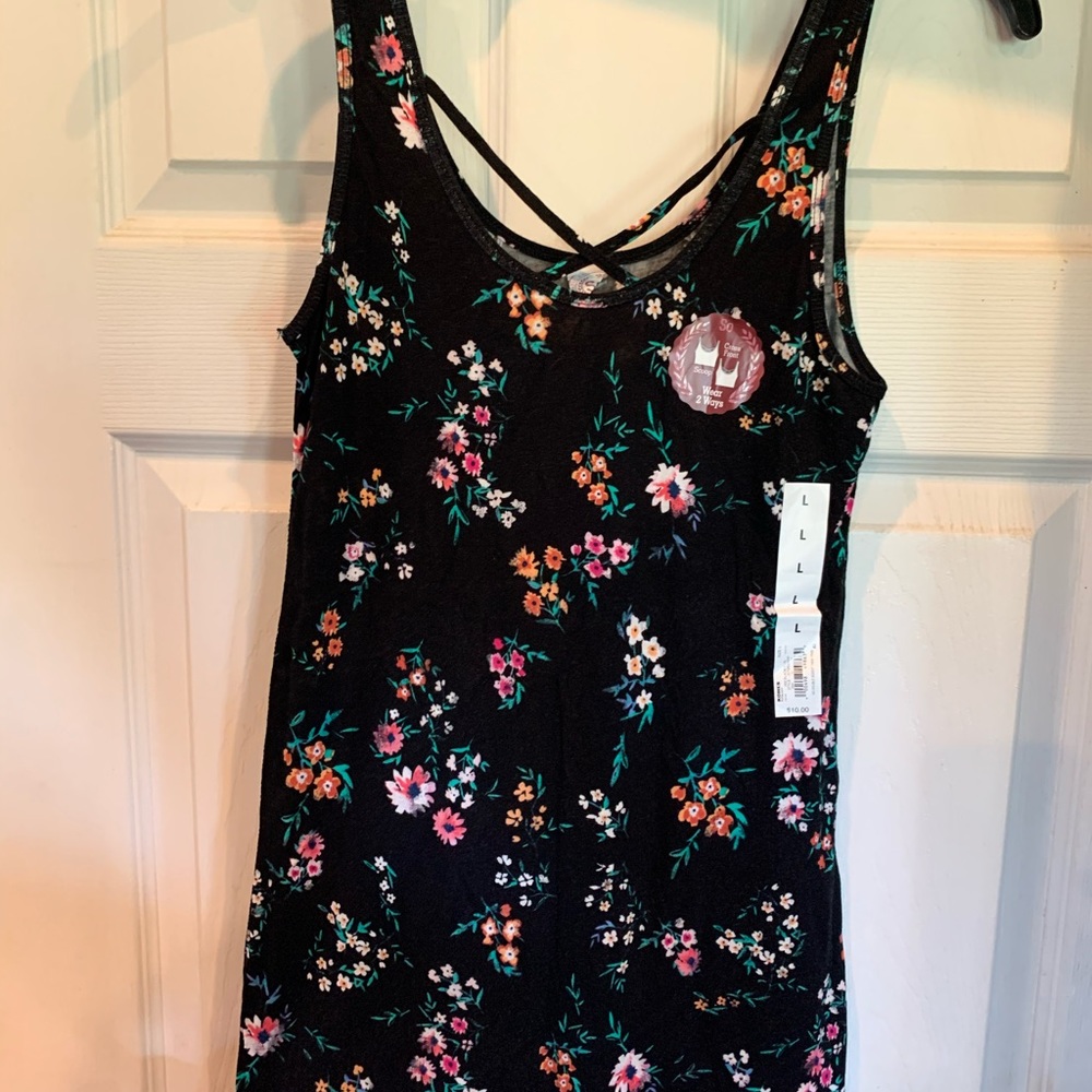 SO Floral Print Tank With Criss Cross Front 🌸